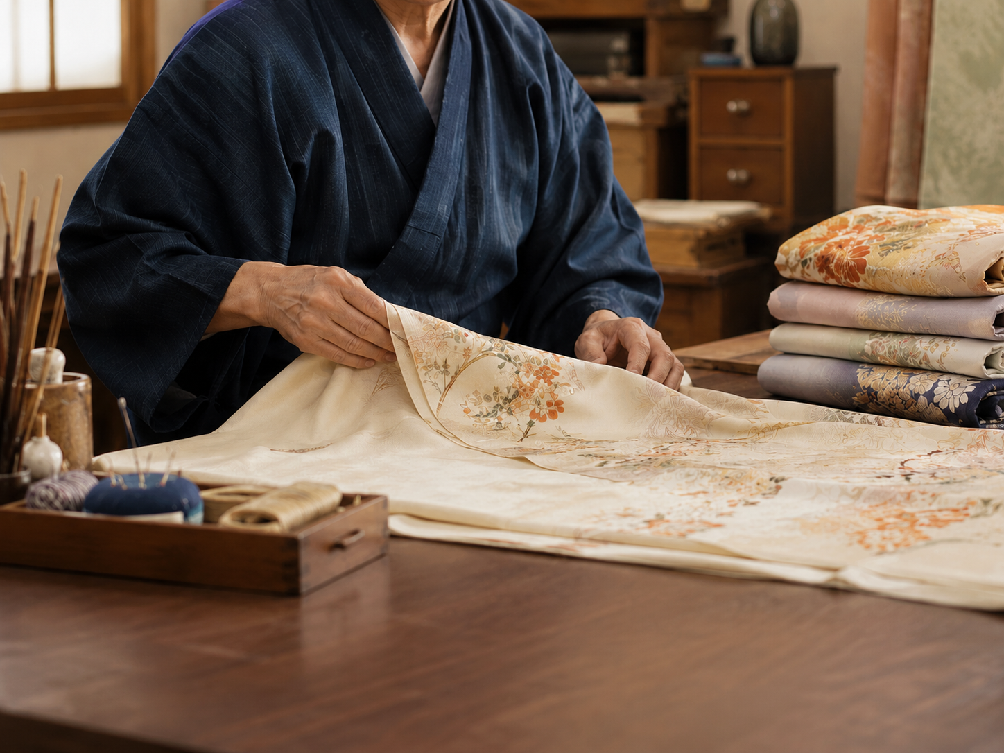 熟練職人による着物加工